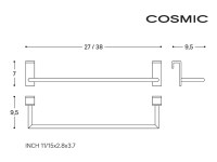 MEDIDAS TOALLERO PARA MUEBLE 38cm STICK COSMIC